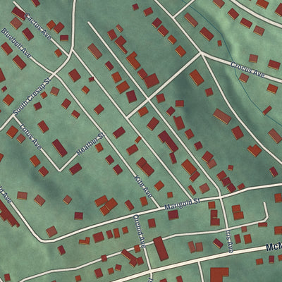 Close-up of the map of Potomac Park, Maryland print showing street and building detail