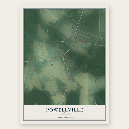 Powellville, Maryland map print, the full design