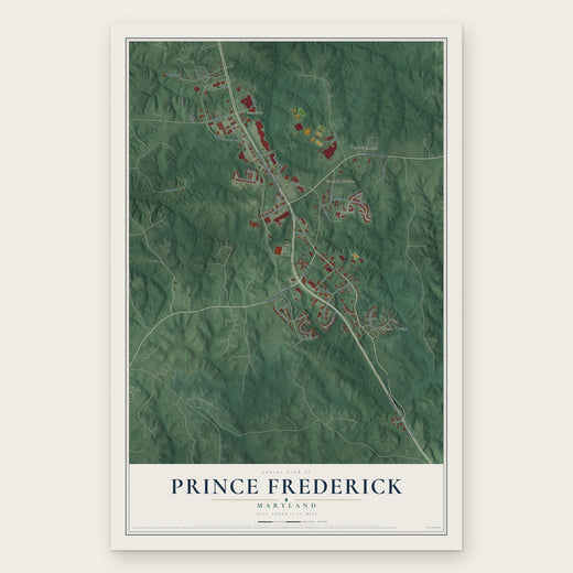Prince Frederick, Maryland map print, the full design