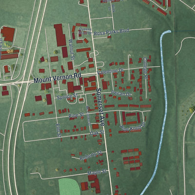Close-up of the map of Princess Anne, Maryland print showing street and building detail