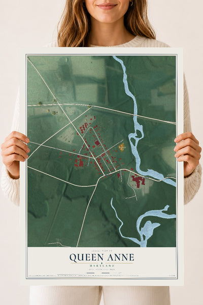 Map of Queen Anne, Maryland, 18 x 24 inch unframed archival matte print