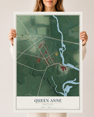 Map of Queen Anne, Maryland, 24 x 36 inch unframed archival matte print