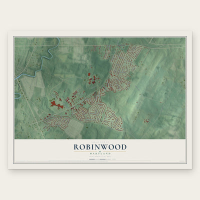Robinwood, Maryland map print, the full design