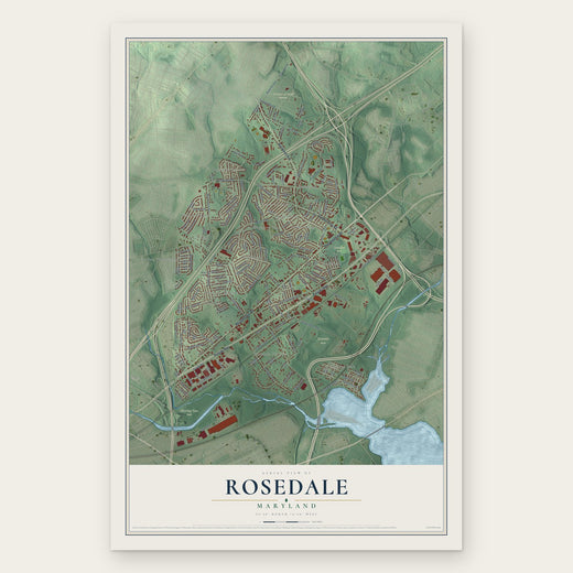 Rosedale, Maryland map print, the full design
