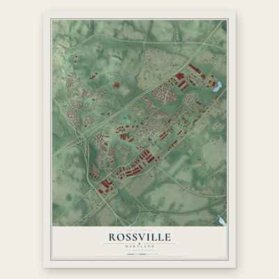 Rossville, Maryland map print, the full design