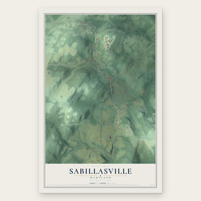 Sabillasville, Maryland map print, the full design