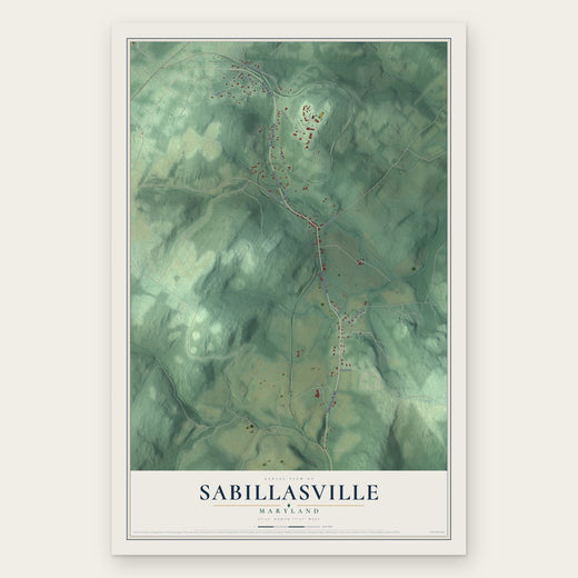 Sabillasville, Maryland map print, the full design