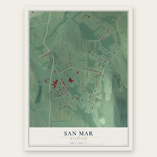San Mar, Maryland map print, the full design