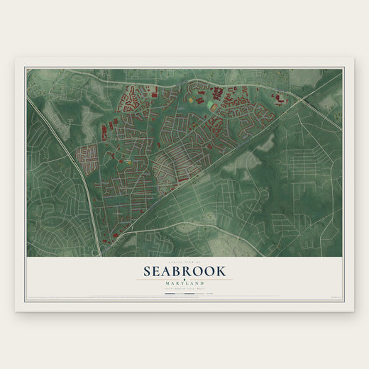 Seabrook, Maryland map print, the full design