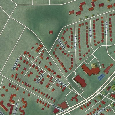 Close-up of the map of Seat Pleasant, Maryland print showing street and building detail