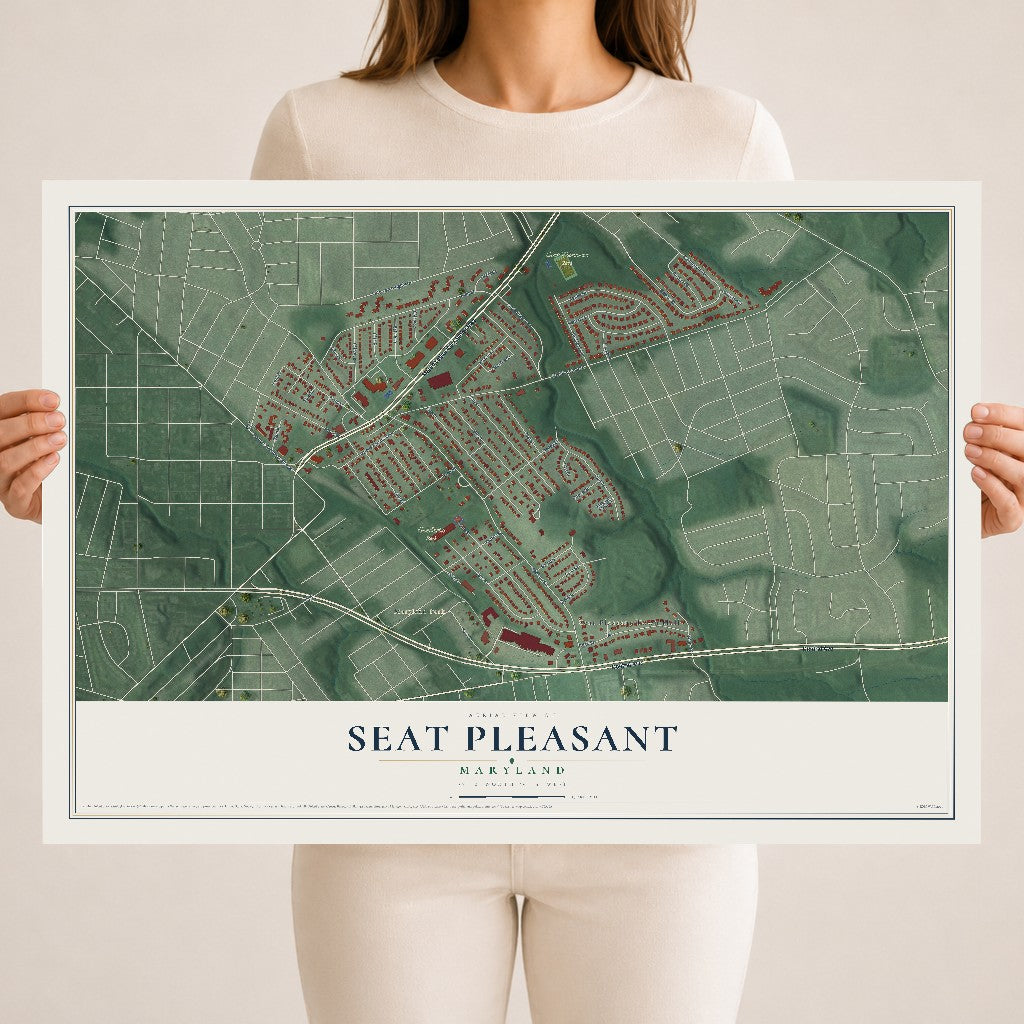 Map of Seat Pleasant, Maryland, 18 x 24 inch unframed archival matte print