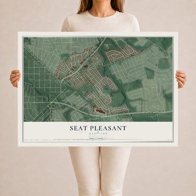 Map of Seat Pleasant, Maryland, 24 x 36 inch unframed archival matte print