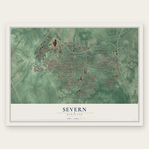 Severn, Maryland map print, the full design
