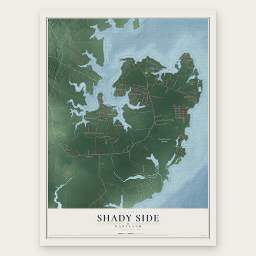 Shady Side, Maryland map print, the full design