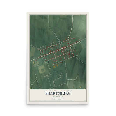 Map of Sharpsburg, Maryland, 12 x 18 inch unframed archival matte print