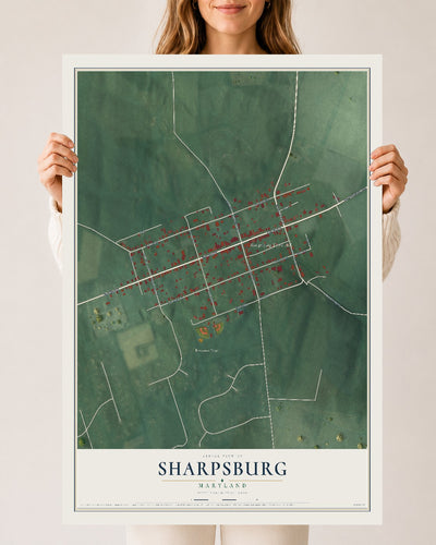 Map of Sharpsburg, Maryland, 24 x 36 inch unframed archival matte print