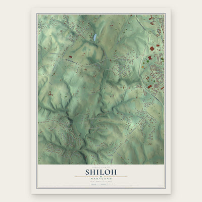 Shiloh, Maryland map print, the full design