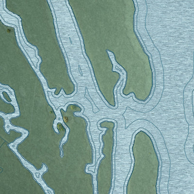 Close-up of the map of Smith Island, Maryland print showing street and building detail