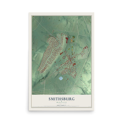 Map of Smithsburg, Maryland, 12 x 18 inch unframed archival matte print
