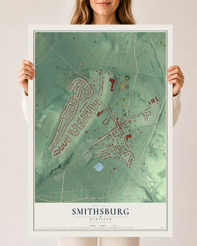 Map of Smithsburg, Maryland, 24 x 36 inch unframed archival matte print