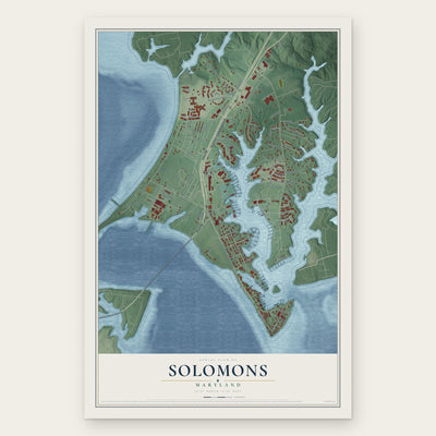 Solomons, Maryland map print, the full design