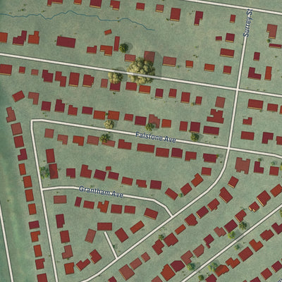 Close-up of the map of Somerset, Maryland print showing street and building detail