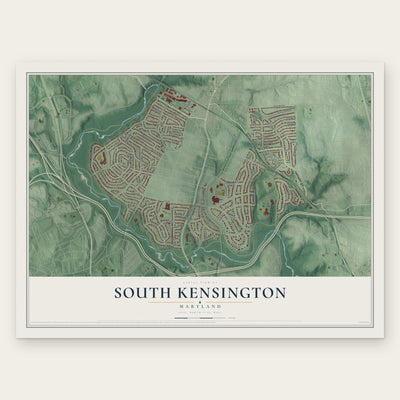 South Kensington, Maryland map print, the full design