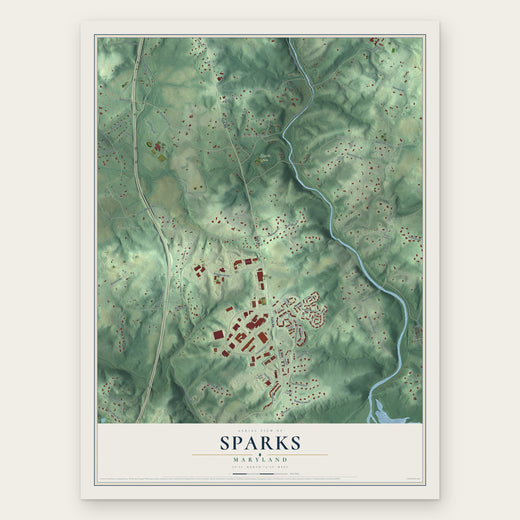 Sparks, Maryland map print, the full design