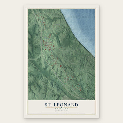 St. Leonard, Maryland map print, the full design