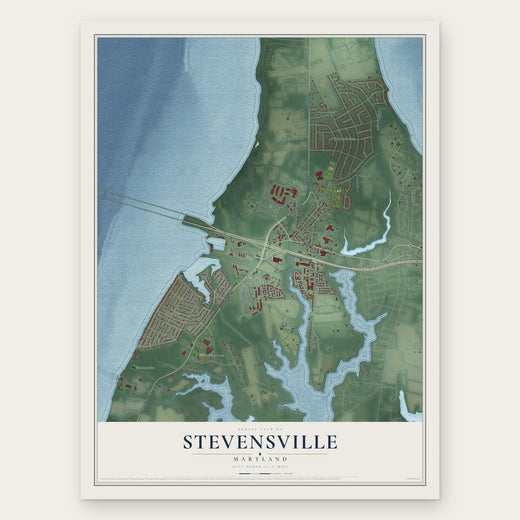 Stevensville, Maryland map print, the full design