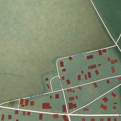 Close-up of the map of Still Pond, Maryland print showing street and building detail