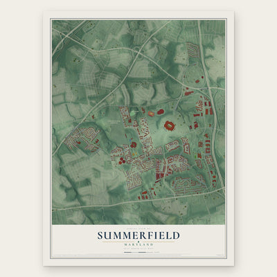 Summerfield, Maryland map print, the full design