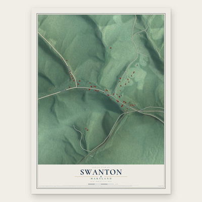 Swanton, Maryland map print, the full design