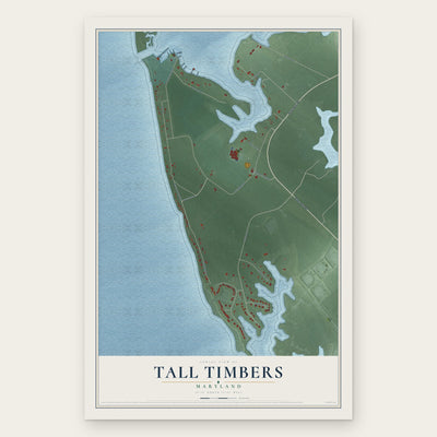 Tall Timbers, Maryland map print, the full design