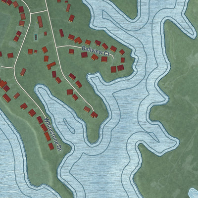 Close-up of the map of Tall Timbers, Maryland print showing street and building detail