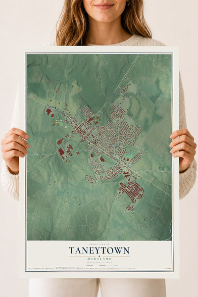 Map of Taneytown, Maryland, 18 x 24 inch unframed archival matte print