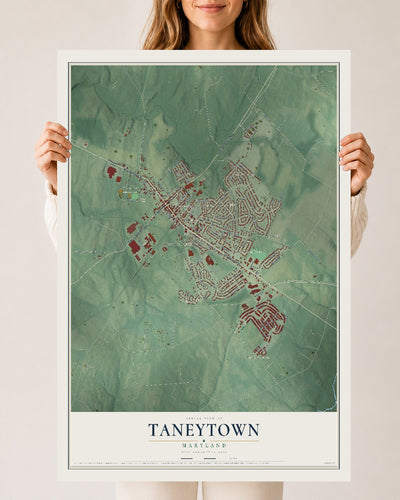 Map of Taneytown, Maryland, 24 x 36 inch unframed archival matte print