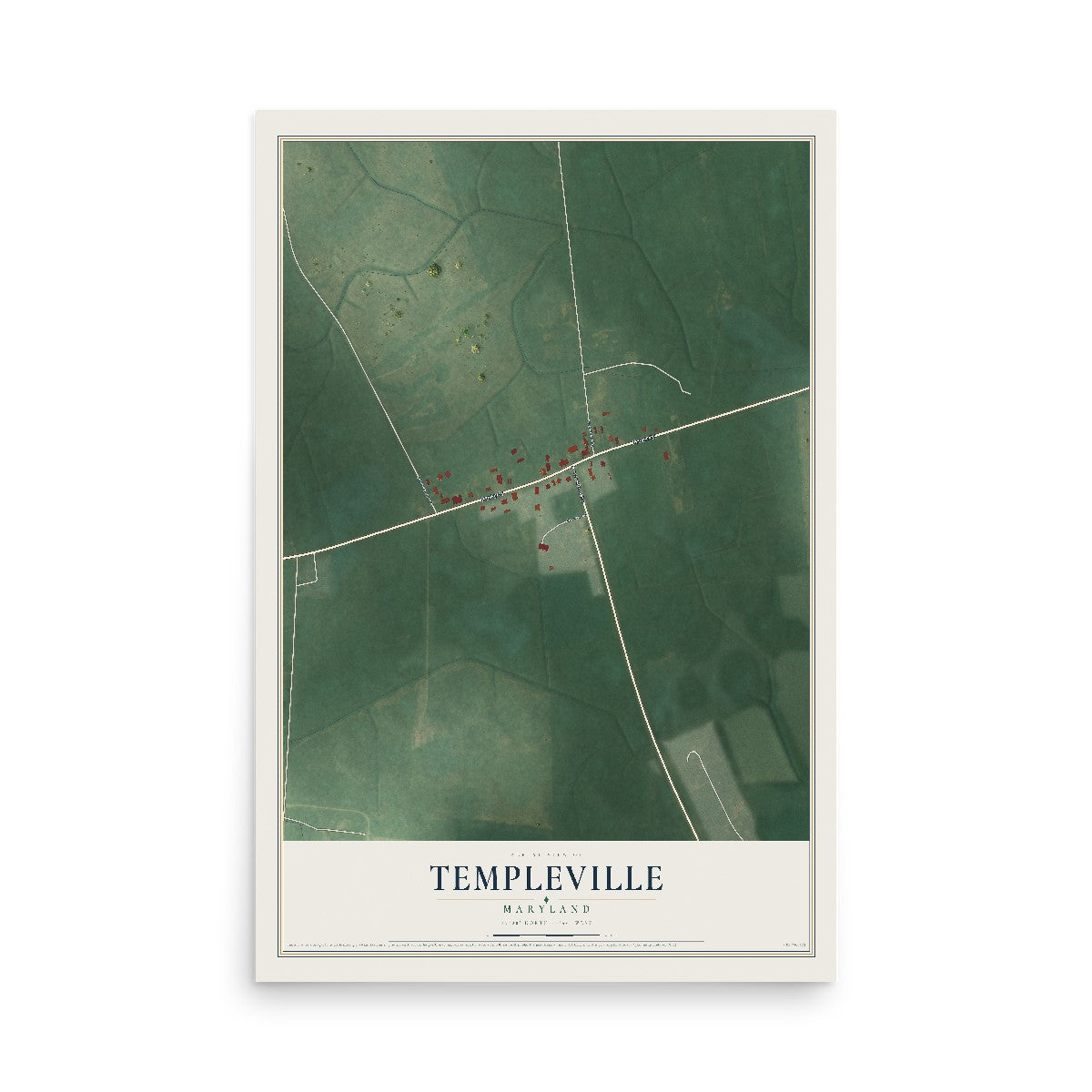 Map of Templeville, Maryland, 12 x 18 inch unframed archival matte print
