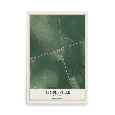 Map of Templeville, Maryland, 12 x 18 inch unframed archival matte print