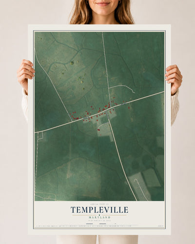 Map of Templeville, Maryland, 24 x 36 inch unframed archival matte print
