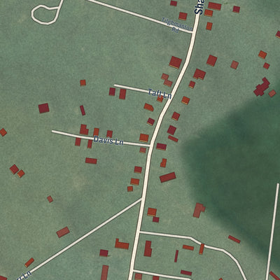 Close-up of the map of Tilghmanton, Maryland print showing street and building detail