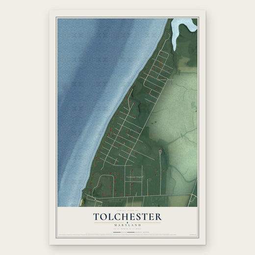 Tolchester, Maryland map print, the full design