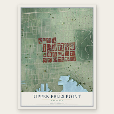Upper Fells Point, Baltimore, Maryland map print, the full design