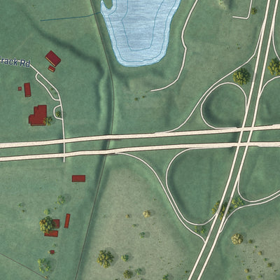 Second close-up of the map of Upper Marlboro, Maryland print showing more streets and buildings