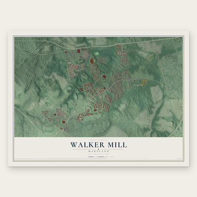 Walker Mill, Maryland map print, the full design