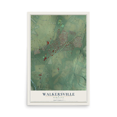 Map of Walkersville, Maryland, 12 x 18 inch unframed archival matte print