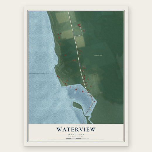 Waterview, Maryland map print, the full design