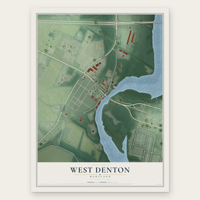 West Denton, Maryland map print, the full design