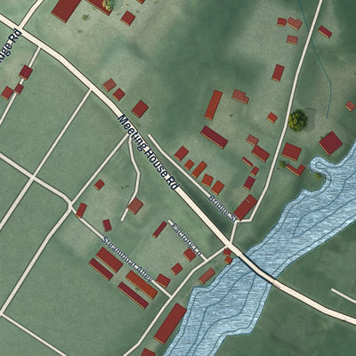 Close-up of the map of West Denton, Maryland print showing street and building detail