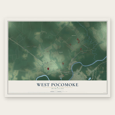 West Pocomoke, Maryland map print, the full design